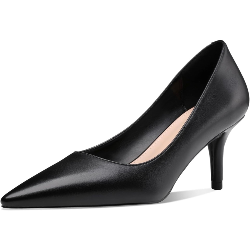 CosyFever Women’s Size 10.5 Wide Black Pointed Toe High Heels Pumps 3” Heels